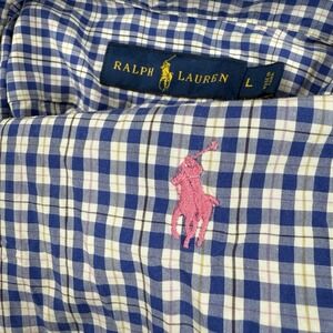 Ralph Lauren Button Shirt Mens‎ Large Long Sleeve Plaid Mens
